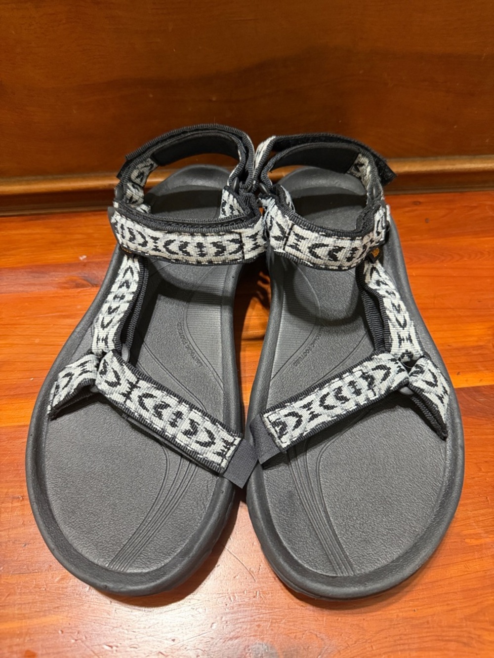 Teva Hurricane 4 Sport Sandals “Triton Griffin” Black and a White Pattern